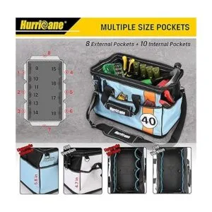 HURRICANE Bolsa de herramientas de boca ancha de 16_3