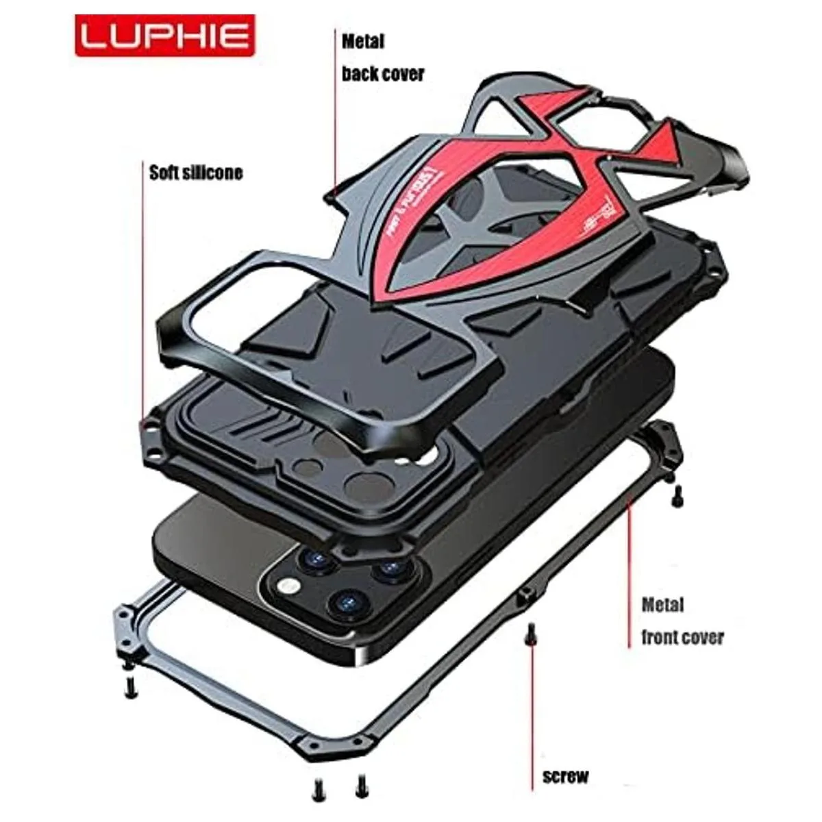 Metal Armor Funda compatible con iPhone 13 Pro Max de 6.7_3