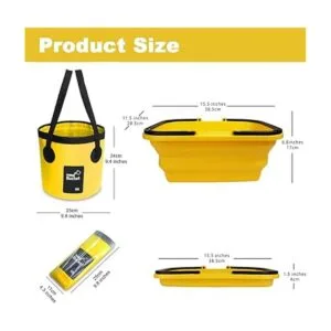 Dodifker Paquete de 2 cubos plegables para acampar con 3_2