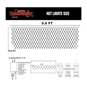 Dazzle Bright 200 luces LED de red 9.8 pies x 6.6 pies_2