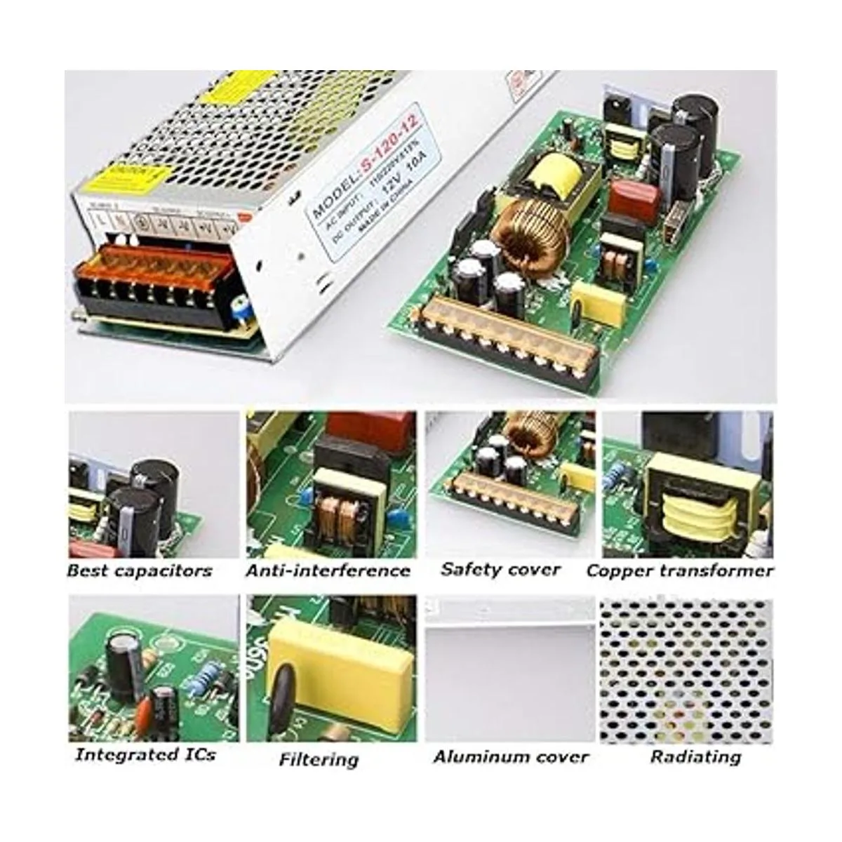 JOYLIT Adaptador de fuente de alimentación de 12 V 20 A_5