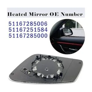 BMW Espejo calefactado lateral de pasajero compatible con_3