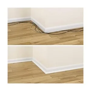 DLine Canal de cable redondo blanco de 39 pulgadas_4