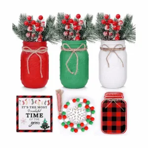 Tarros de Navidad para centro de mesa decoración de árbol_1