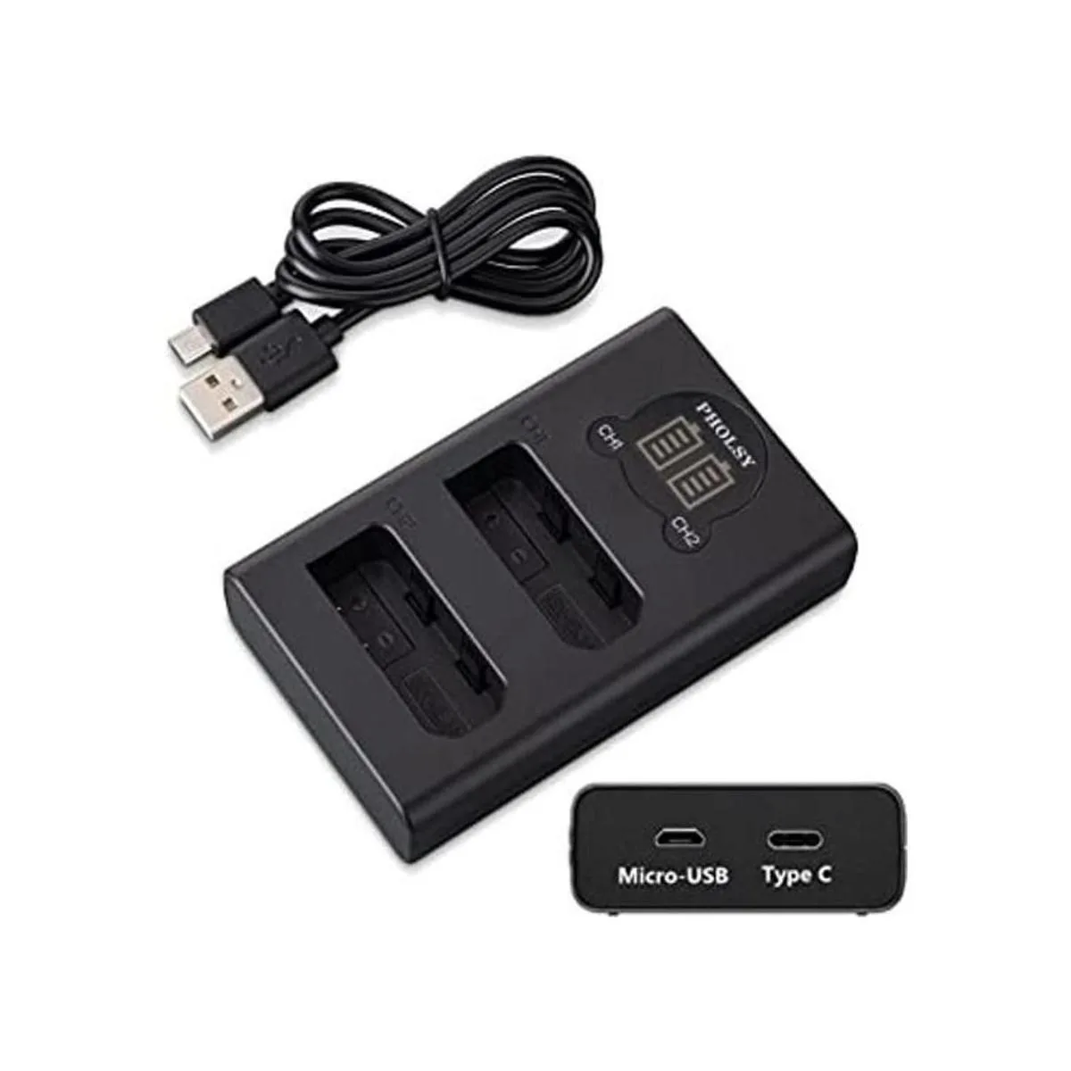 PHOLSY Cargador ENEL14 cargador USB MH24 para batería_1