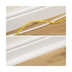 DLine Canal de cable redondo blanco de 39 pulgadas_3