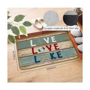 Burosev Live Love Lake Felpudo decorativo para el suelo_3