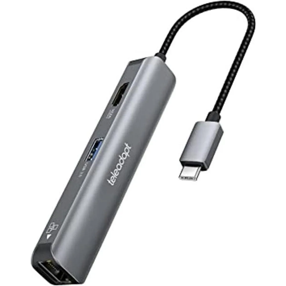 Teleadapt Adaptador concentrador USB tipo C 5 en 1. HDMI_1