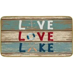Burosev Live Love Lake Felpudo decorativo para el suelo_1
