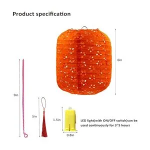 12 linternas de papel chino con luz LED lámparas de papel_4