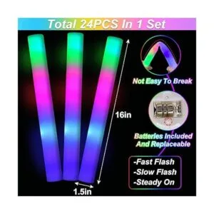 24 Pcs Giant 16 Inch Foam Glow Sticks New Years Eve Party_3