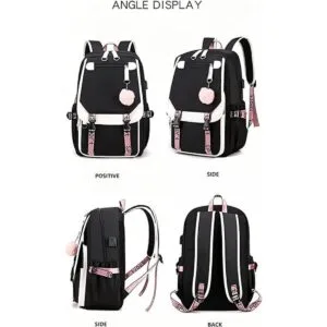 Mochila para niñas mochila ligera casual USB bolsa_6