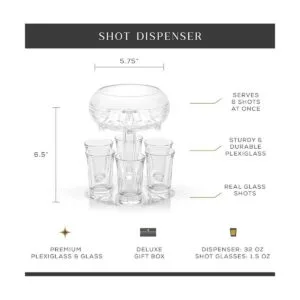 JoyJolt Dispensador de 6 vasos de chupito y vaso de_2