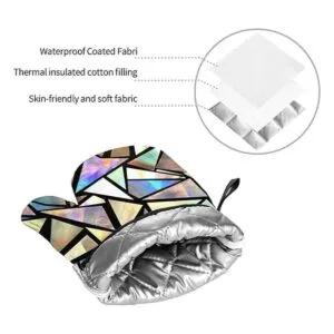 Juego de 4 manoplas de horno iridiscentes brillantes y_4