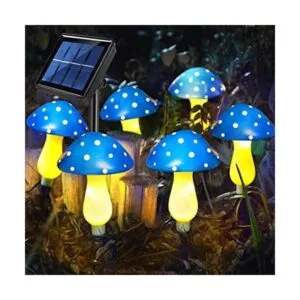 Abkshine Paquete de 6 luces solares azules de jardín_1