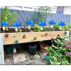 Abkshine Paquete de 6 luces solares azules de jardín_5