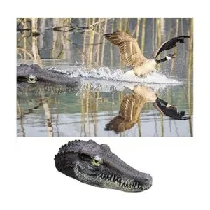 memeyou Señuelo flotante de cabeza de cocodrilo falso para_3