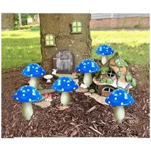 Abkshine Paquete de 6 luces solares azules de jardín_4