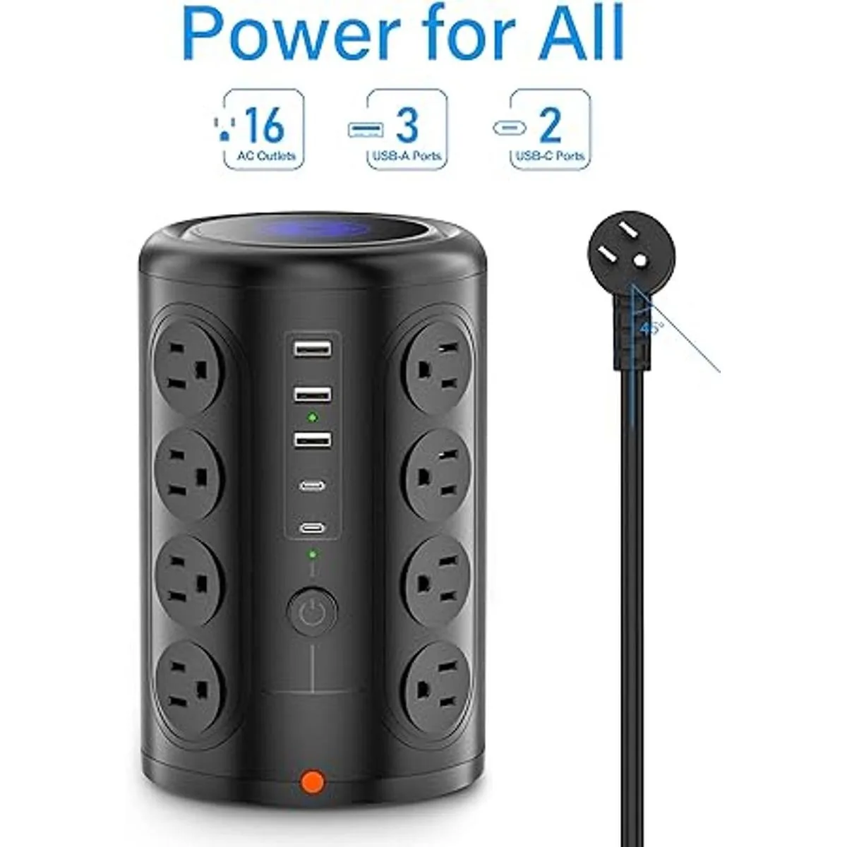 TenTrend Torre de regleta de alimentación con 16 tomas de_2