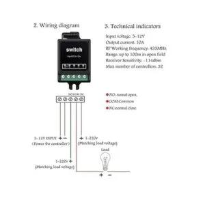 WOODGUILIN Mini interruptor inalámbrico de 12 V con_3