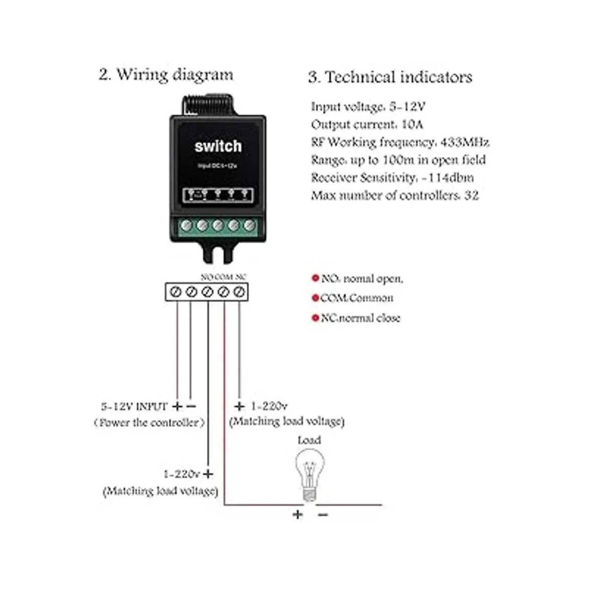 WOODGUILIN Mini interruptor inalámbrico de 12 V con_3