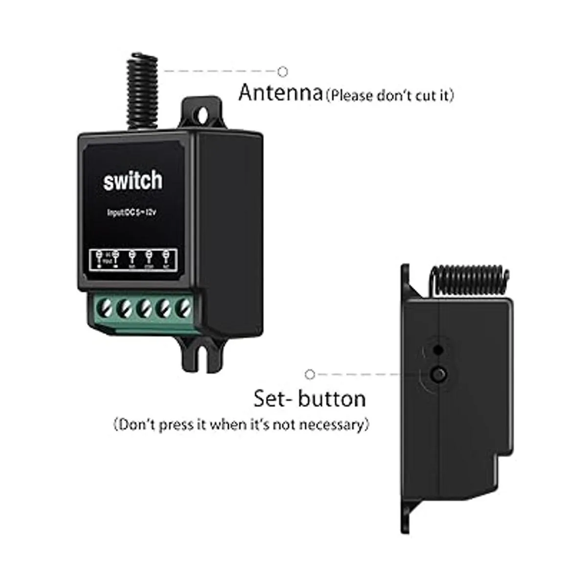 WOODGUILIN Mini interruptor inalámbrico de 12 V con_6