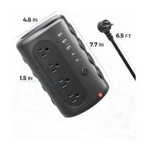 TenTrend Torre de regleta de alimentación con 16 tomas de_6