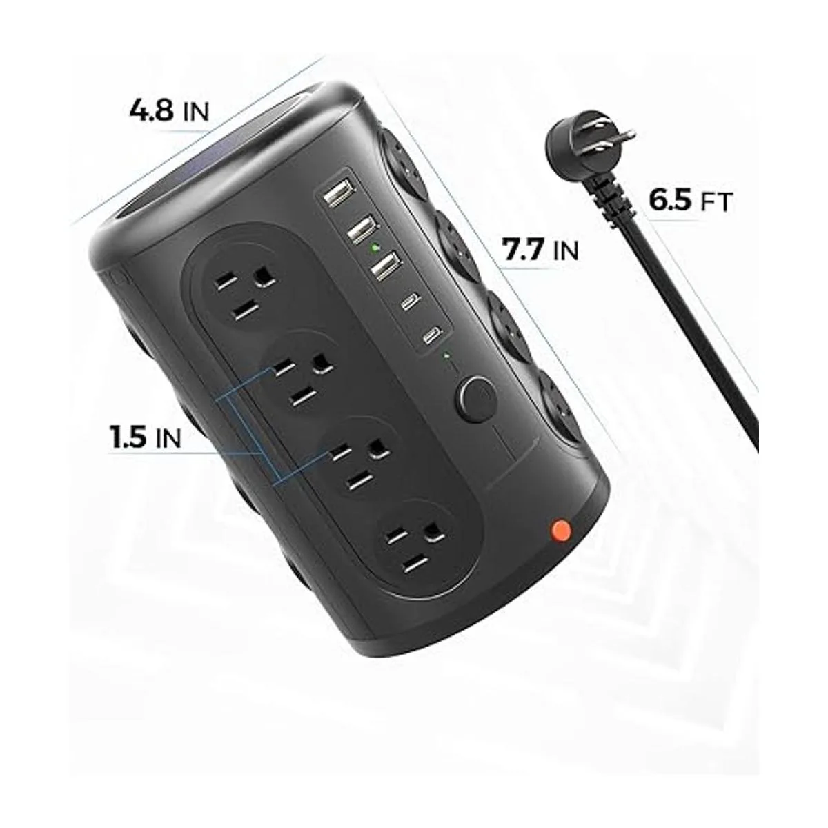 TenTrend Torre de regleta de alimentación con 16 tomas de_6