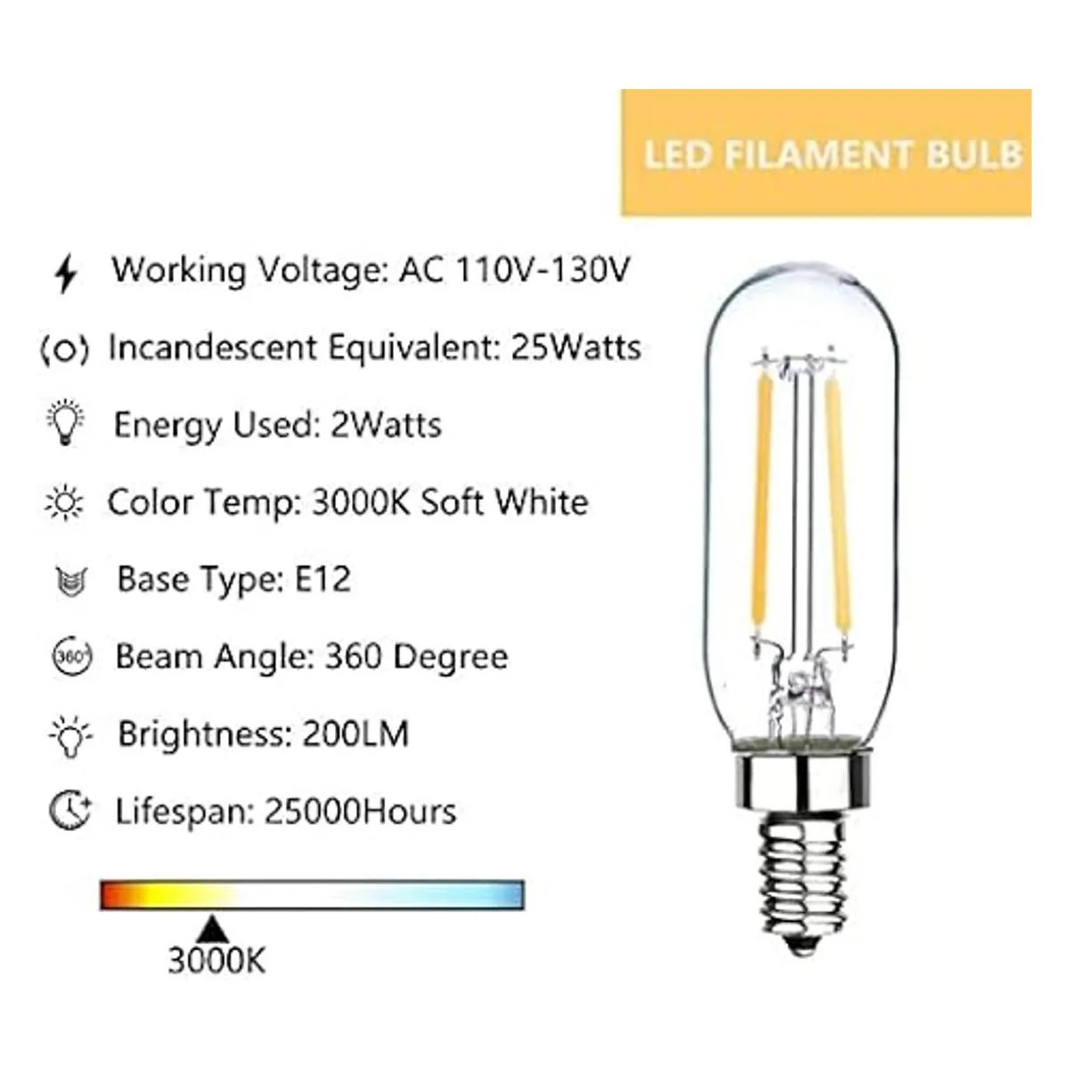 Bombilla de candelabro E12 de 25 W T6 LED regulable de_2