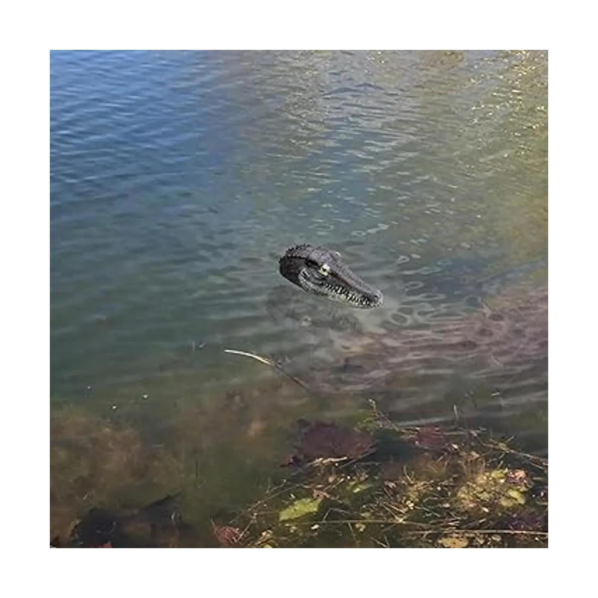 memeyou Señuelo flotante de cabeza de cocodrilo falso para_5