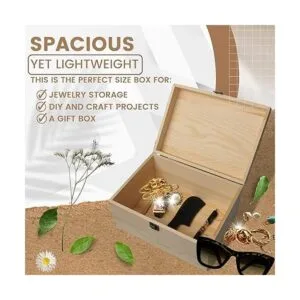 Paquete de 1 caja grande de madera sin terminar de 10.8 x_6