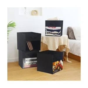 DOMEraax Cubo de almacenamiento de 4 cubos con ventana_2