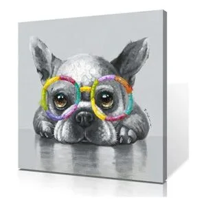 Lindo lienzo para perro arte de pared lienzo divertido_2