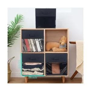 DOMEraax Cubo de almacenamiento de 4 cubos con ventana_5