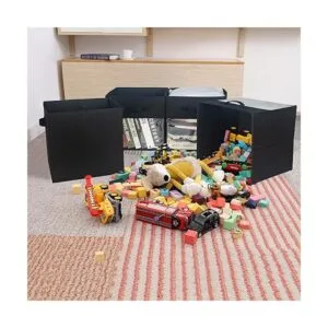 DOMEraax Cubo de almacenamiento de 4 cubos con ventana_3