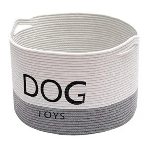 Geyecete Dog Storage Basket Round Weave Rope Basket Dog_1