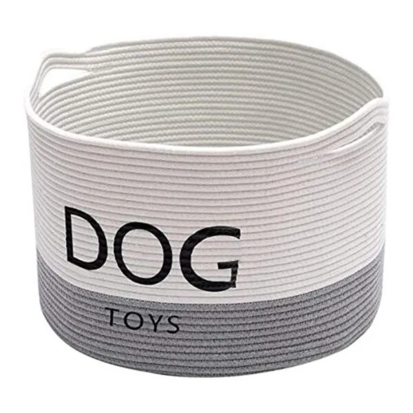 Geyecete Dog Storage Basket Round Weave Rope Basket Dog_1