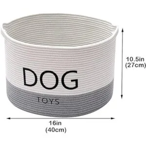 Geyecete Dog Storage Basket Round Weave Rope Basket Dog_7