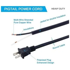 Cable de alimentación de repuesto 14 AWG polarizado_4