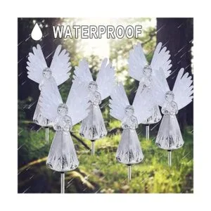 Paquete de 2 luces solares de ángel luces de estaca de_6