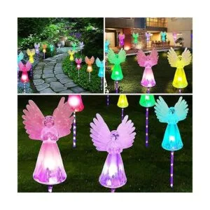 Paquete de 2 luces solares de ángel luces de estaca de_7