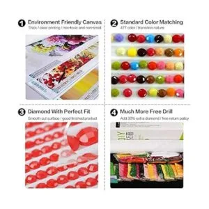 Kit completo de pintura de diamante 5D color blanco y_5