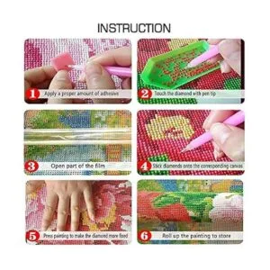 Kit completo de pintura de diamante 5D color blanco y_7