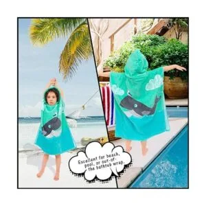 Toalla de playa con capucha para niños pequeños 100_4