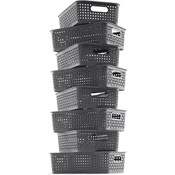 Paquete de 8 cestas de almacenamiento de plástico_7