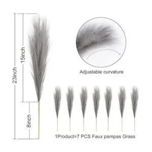 Pusuny 7 piezas de hierba de pampa sintética 23_6