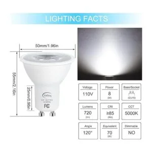 GU10 LED Light Bulb 5000K Daylight White 70W Halogen_2