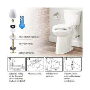 Brida de inodoro con anillo de cera para inodoros kit de_4
