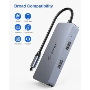 Hub USB C estación de acoplamiento concentrador TOTU 6_5