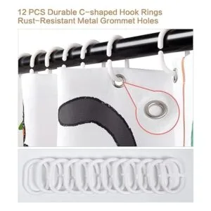 Cortina de ducha para gatos con plantas colgantes en_6